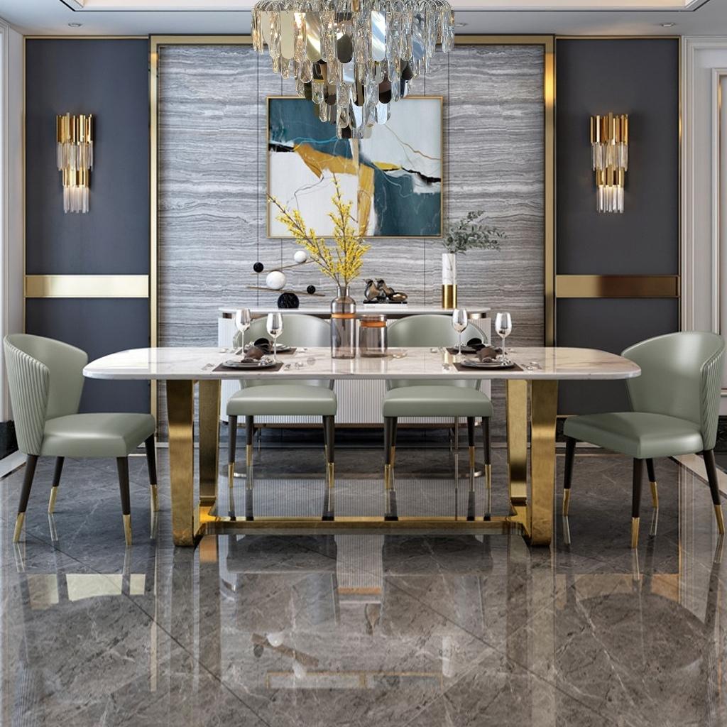 Anita clear crystal chandelier with coffin drops, 6 bulbs over dining table by Lux Decor Australia