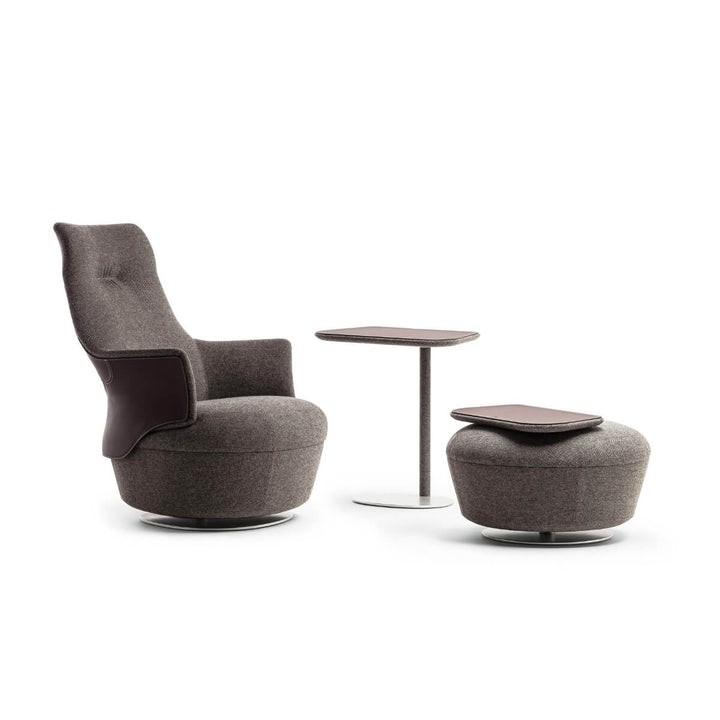 Side view of Assaya leisure chair in Australia – contemporary designer armchair with sleek profile