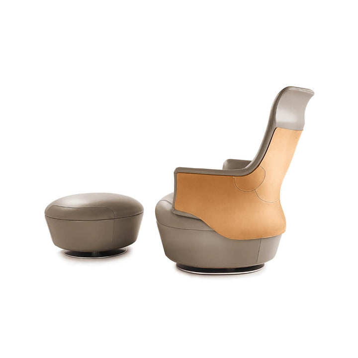 Back view of Assaya leisure chair in Australia highlighting elegant curves and modern design