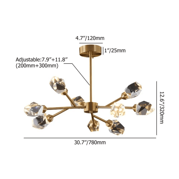 Brass Chandelier Light in Australia – Dimensions Highlighting Elegant Dining Room Fixture