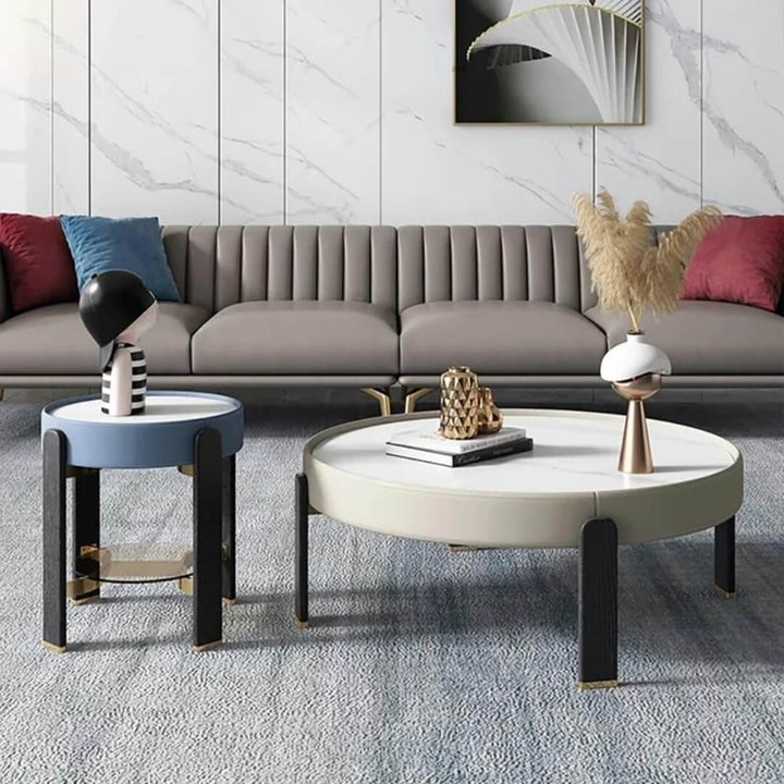 Round Coffee Table – Living Room View – Contemporary Stylish Design – Australia Home Decor