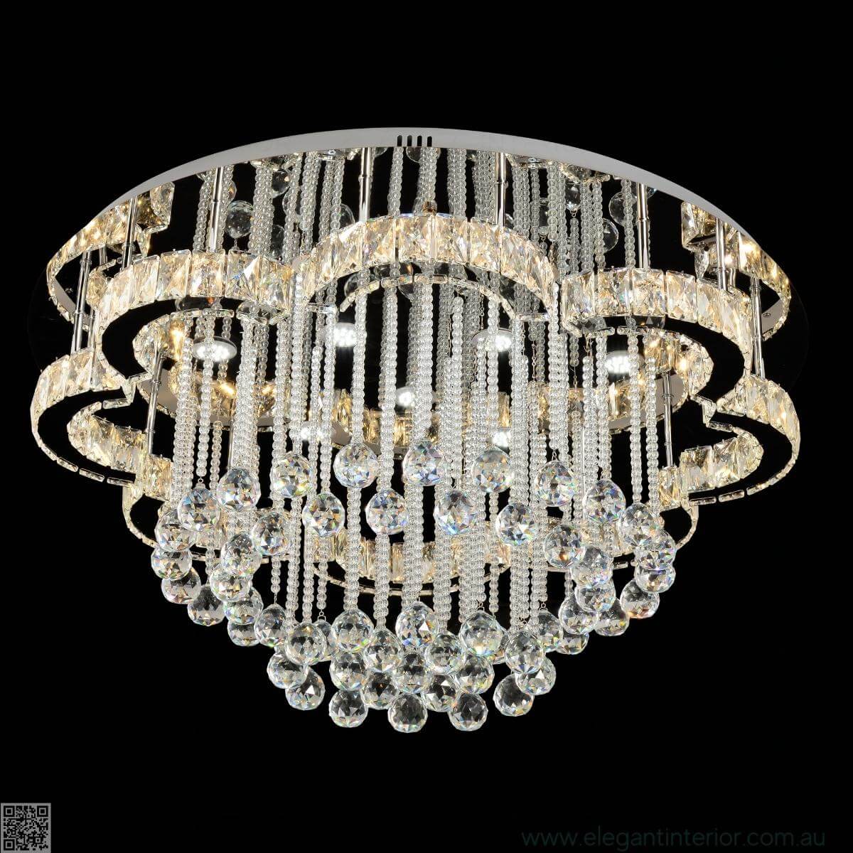  Front view of elegant interior featuring clouds flush mount light design
