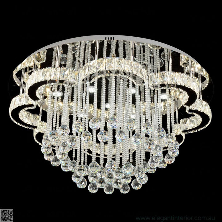  Front view of elegant interior with clouds flush mount light fixture