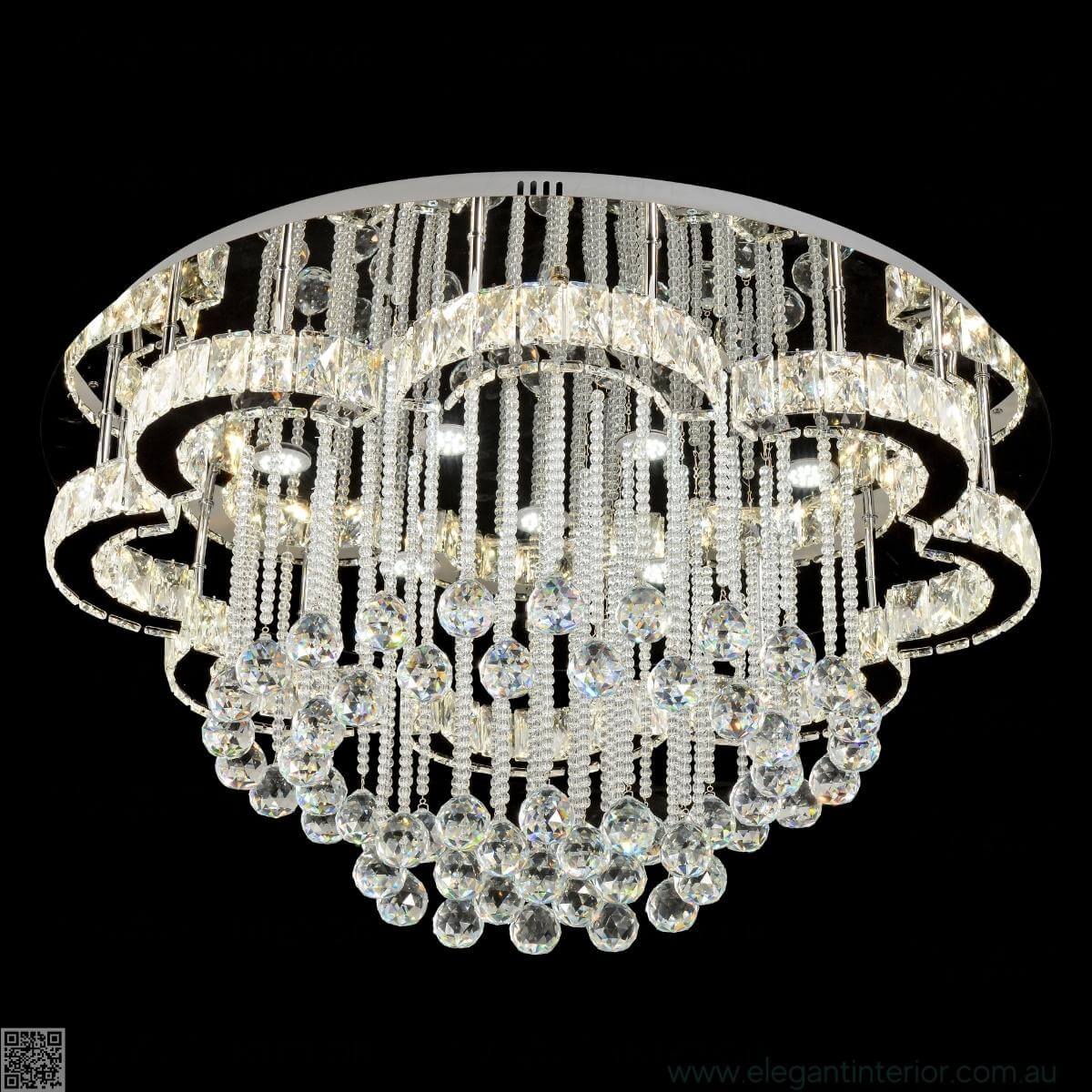  Front view of elegant interior with clouds flush mount light fixture