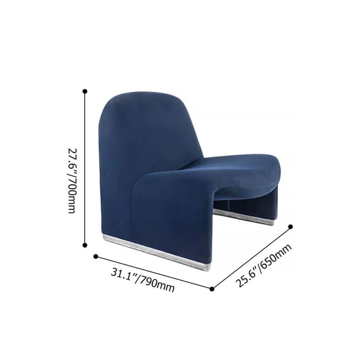Side view of cotton-linen armless accent armchair in Australia showcasing minimalist modern design