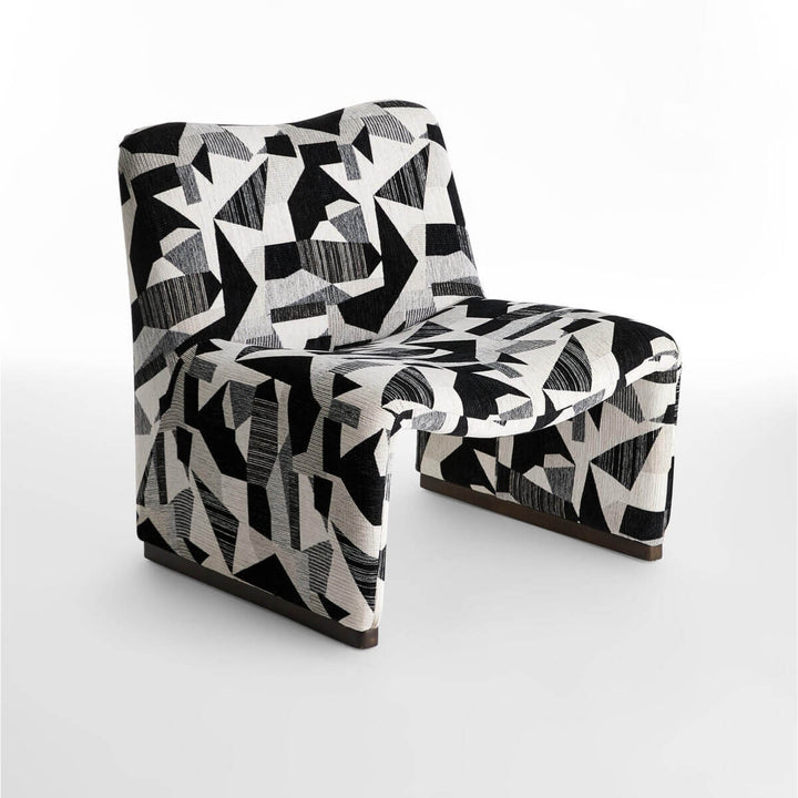 Side view of cotton-linen armless accent armchair in Australia showcasing clean, modern design