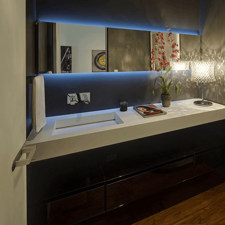 Crystal T Table Lamp – Washroom View of Elegant Interior Lighting Fixture in Australia