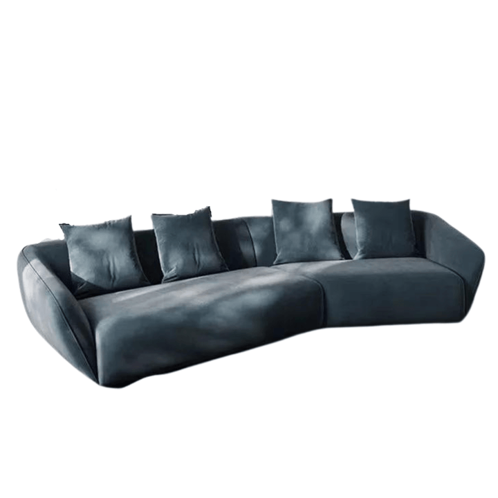 Curved velvet 3-seater sofa front view in Australia, stylish and comfortable living room sofa