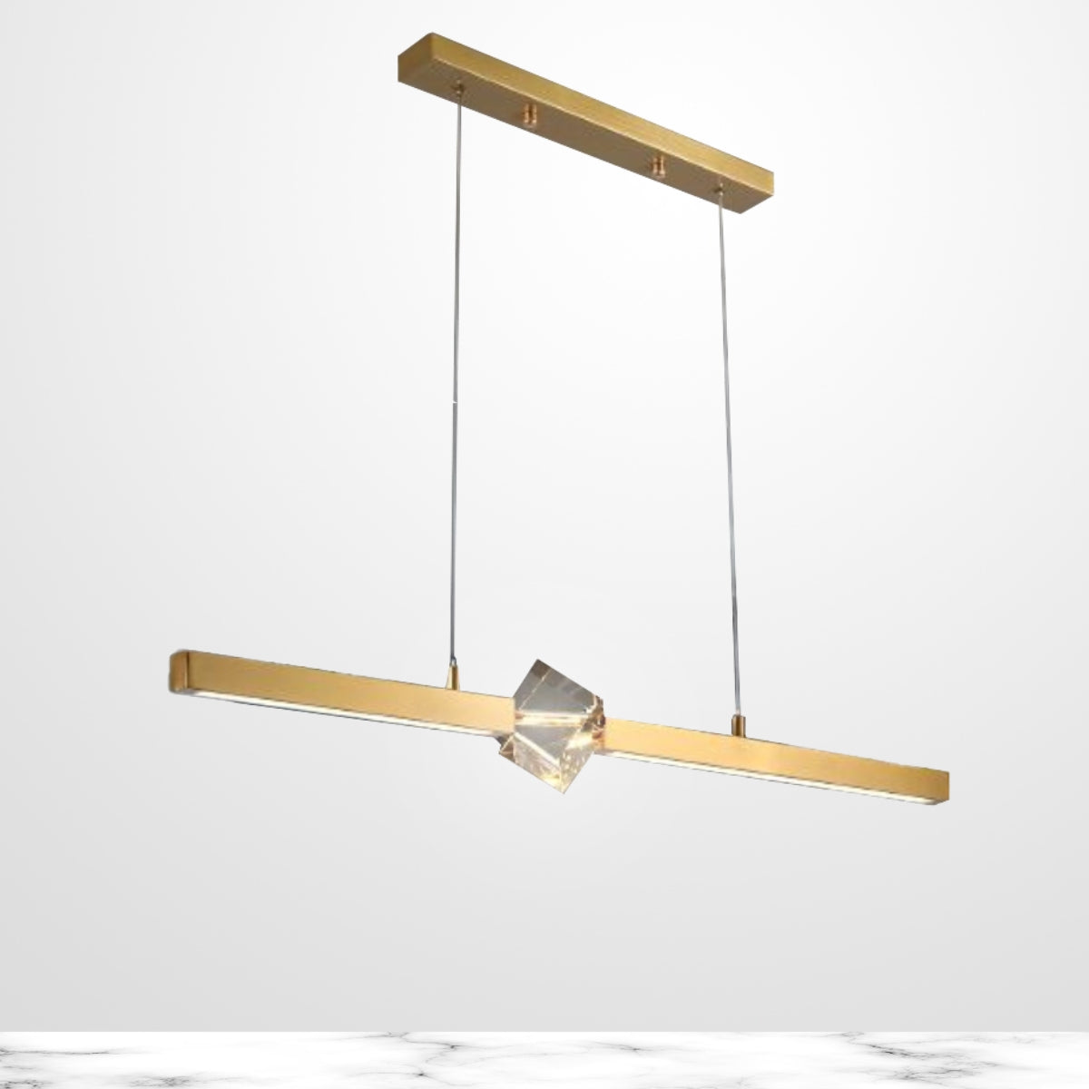 Diamond Light LED gold chandelier in elegant Australian interior – luxurious and modern lighting fixture