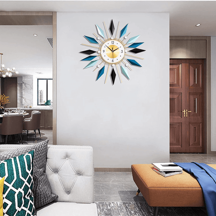 Diamond-Studded Flower Shape Wall Clock in Australia – Silent Movement, Durable Metal Hook, Protective Cover
