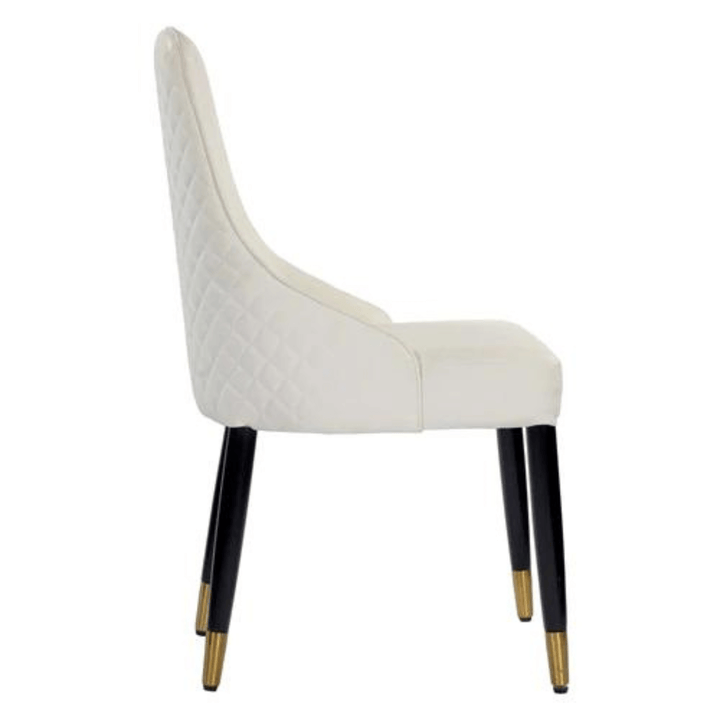 Side view of Ascot leather dining chair, elegant design with high-quality leather finish