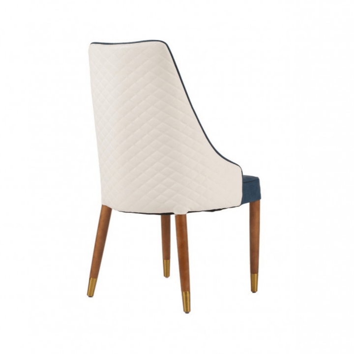 Back view of Ascot leather dining chair, showcasing stylish design and premium leather finish