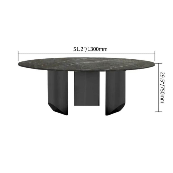 Dimension view of Luxurious Wedge Round Dining Table in Perth with detailed size specifications