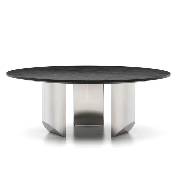 Front view of Luxurious Wedge Round Dining Table in Perth showcasing elegant design and finish