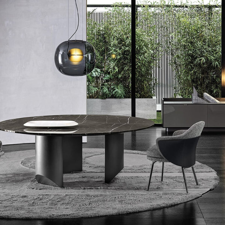 Luxurious Wedge Round Dining Table in Perth with modern style and elegant wood finish