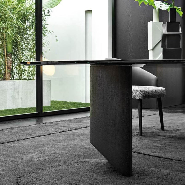 Stand base of Luxurious Wedge Round Dining Table in Perth highlighting sturdy modern design