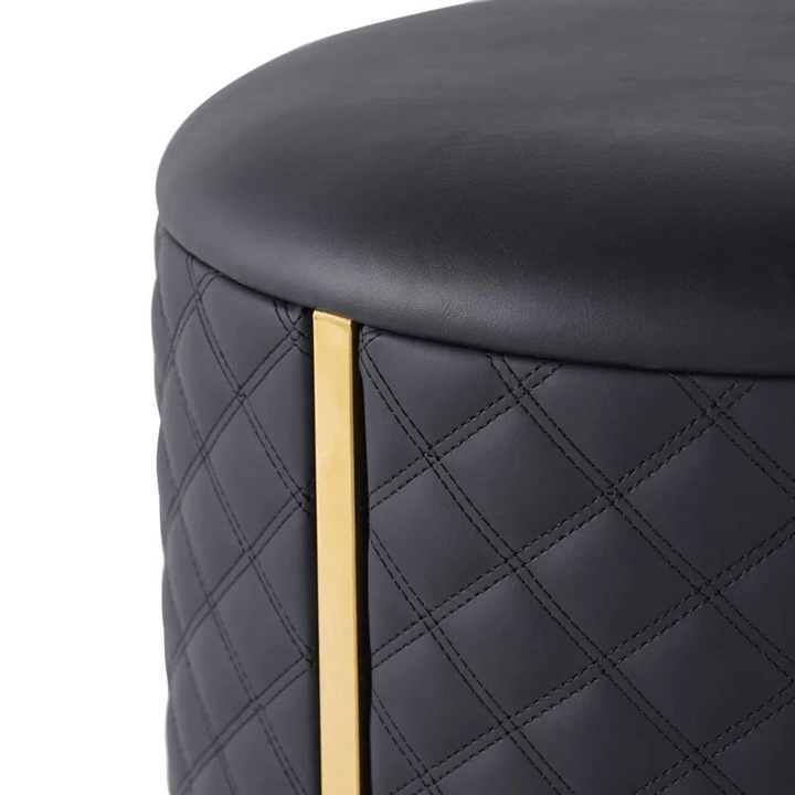 Emerald makeup table stool in Australia, elegant cushioned seat with sleek modern frame.