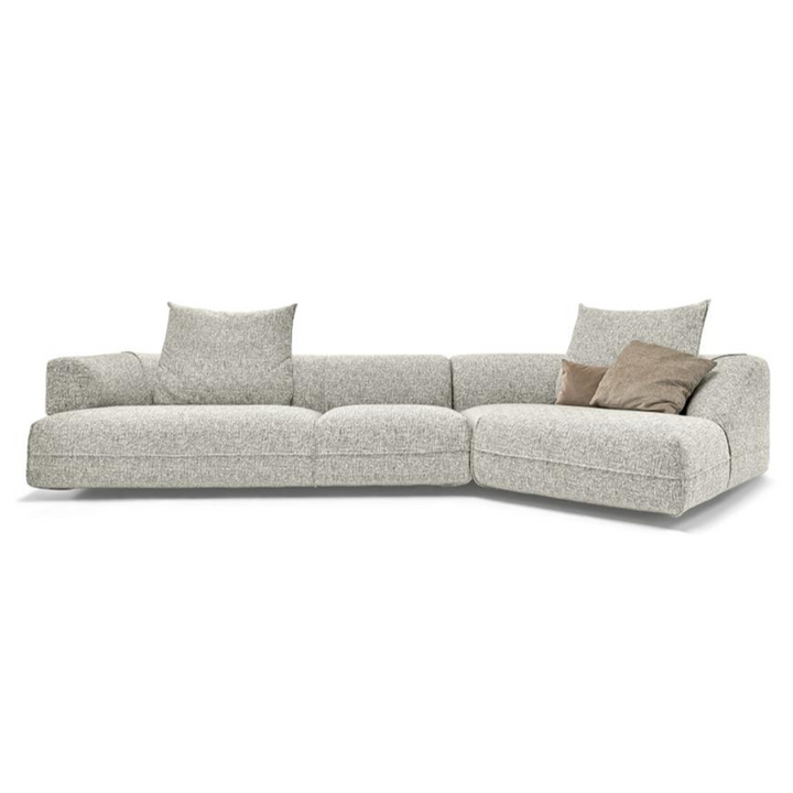 Front view of fabric textured sofa in Australia, cozy modern seating for living room spaces