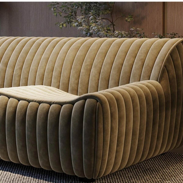 Detail view of fabric upholstery on 3-seater sofa in Australia – close-up of texture and stitching quality
