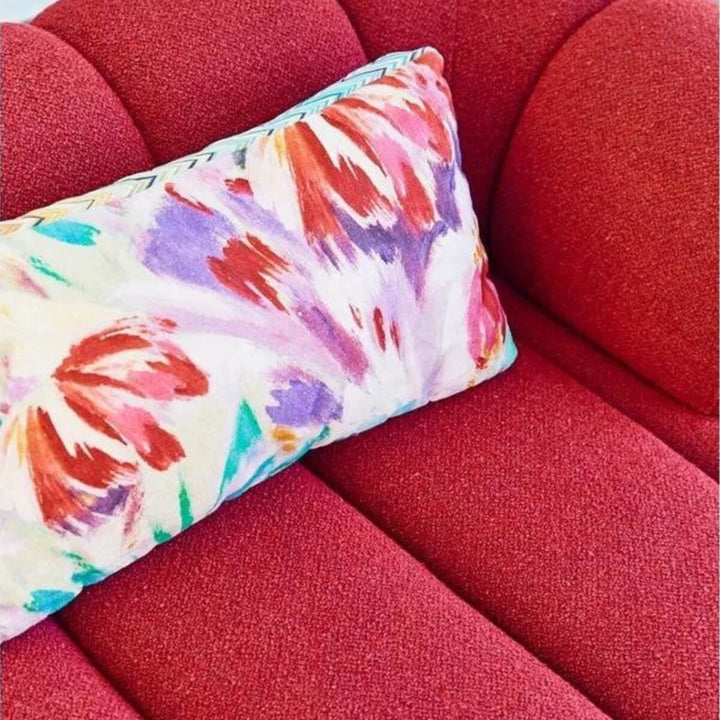 Detail view of Blossom fabric sofa for living room in Australia – close-up of upholstery texture and craftsmanship