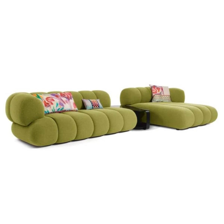 Side view of Blossom fabric sofa for living room in Australia – modern comfortable seating with soft upholstery