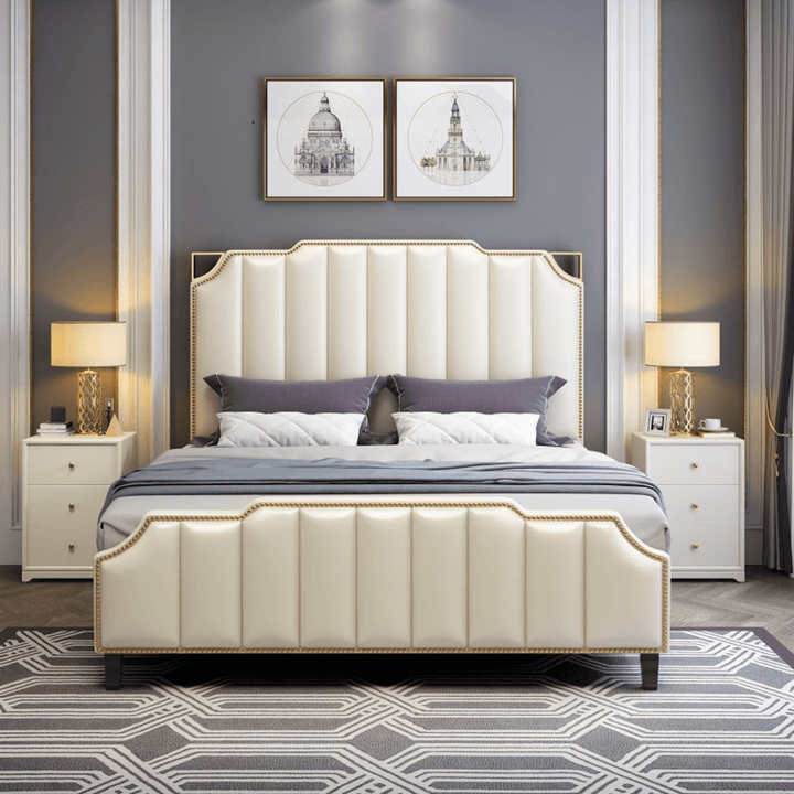 Faux Leather Storage King Bed in Australia – Front View of Modern and Functional Bedroom Furniture