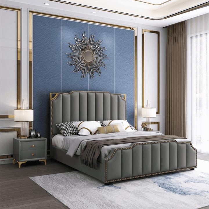Faux Leather Storage King Bed in Australia – Side View of Modern and Functional Bedroom Furniture