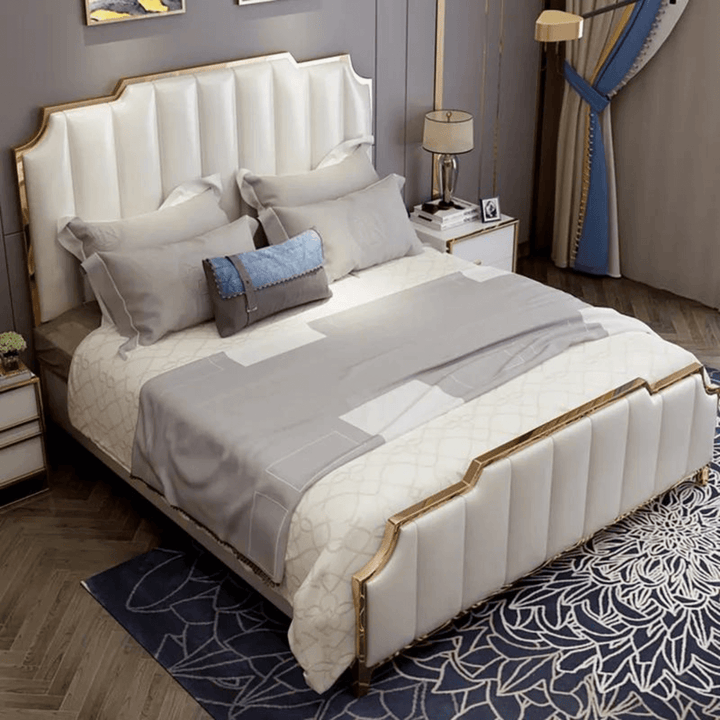 Faux Leather Storage King Bed in Australia – Close-Up View of Bed Legs and Frame Design