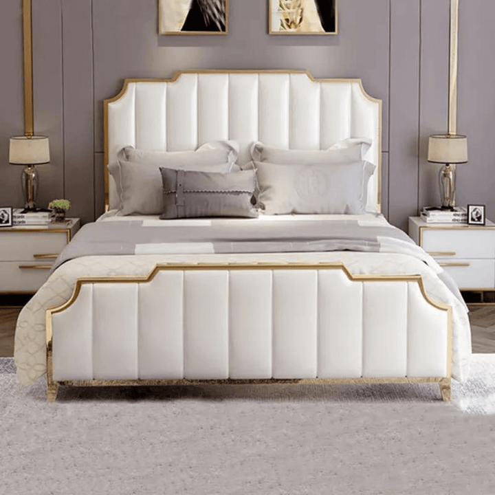 Faux Leather Storage King Bed in Australia – Front View of Modern and Functional Bedroom Furniture