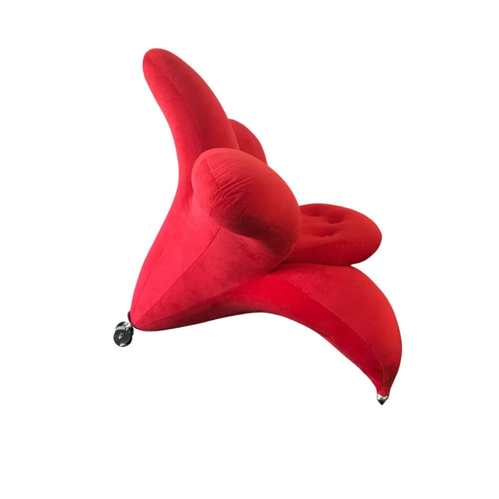 Side view of flower chair in Australia – vibrant floral-patterned designer chair for stylish interiors