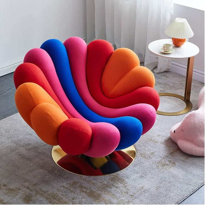 Top view of flower-shaped sofa in Australia – colorful floral design showcasing plush cushions and shape