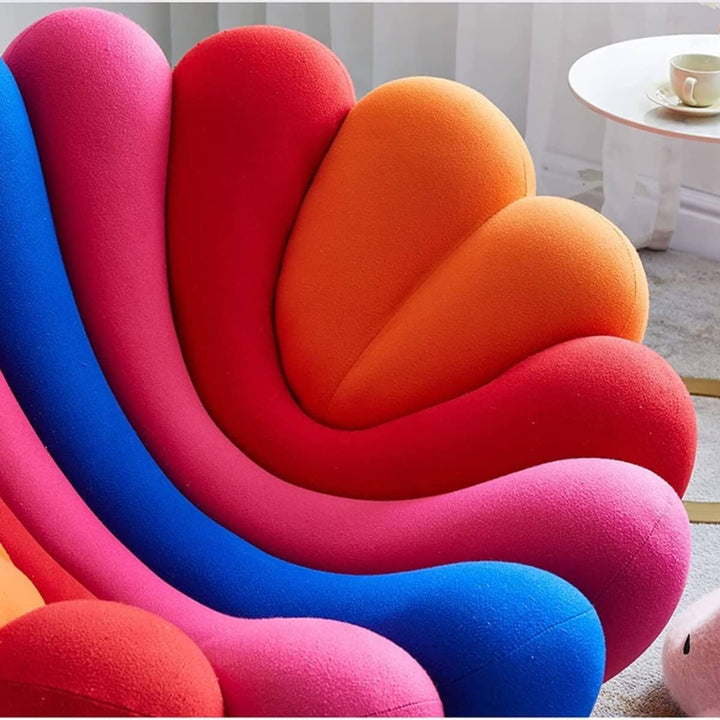 Detail view of flower-shaped sofa in Australia – close-up of vibrant floral upholstery and craftsmanship