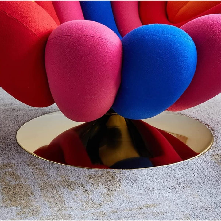 Flower-shaped sofa in Australia on stand – unique floral design showcased on elevated platform