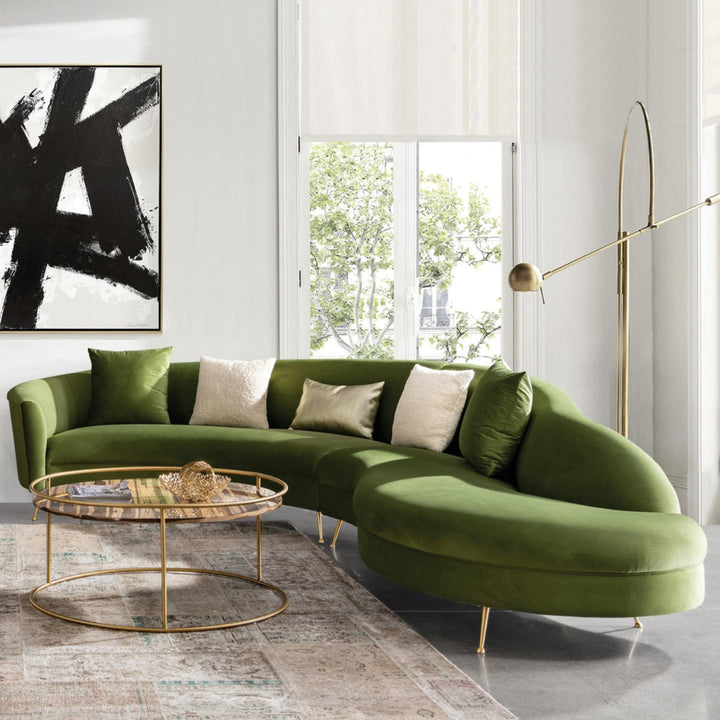 Side view of Grace velvet sofa in elegant Australian interior – luxurious design with plush velvet finish