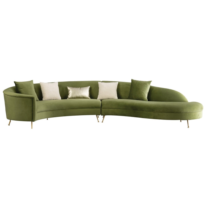 Front view of Grace velvet sofa in elegant Australian interior – stylish and comfortable modern seating