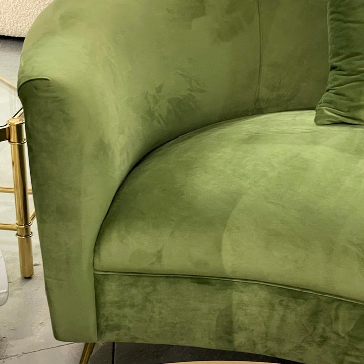 Side view of Grace velvet sofa in elegant Australian interior – sleek design with luxurious velvet upholstery