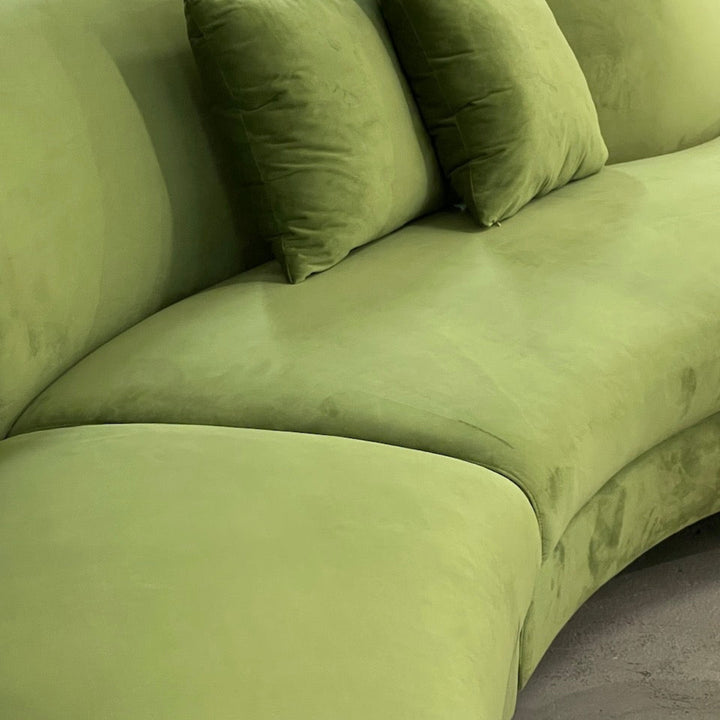 Close-up view of Grace velvet sofa showcasing elegant design in an Australian interior setting