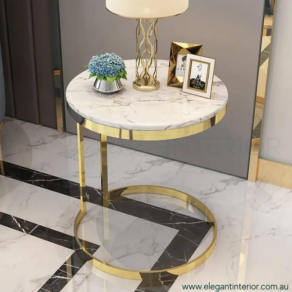 Harper Gold Side Table – Top View of Elegant Interior Piece in Australia