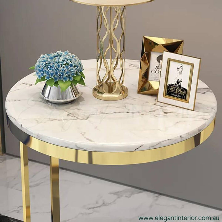 Harper Gold Side Table – Top View of Elegant Interior Design Piece in Australia
