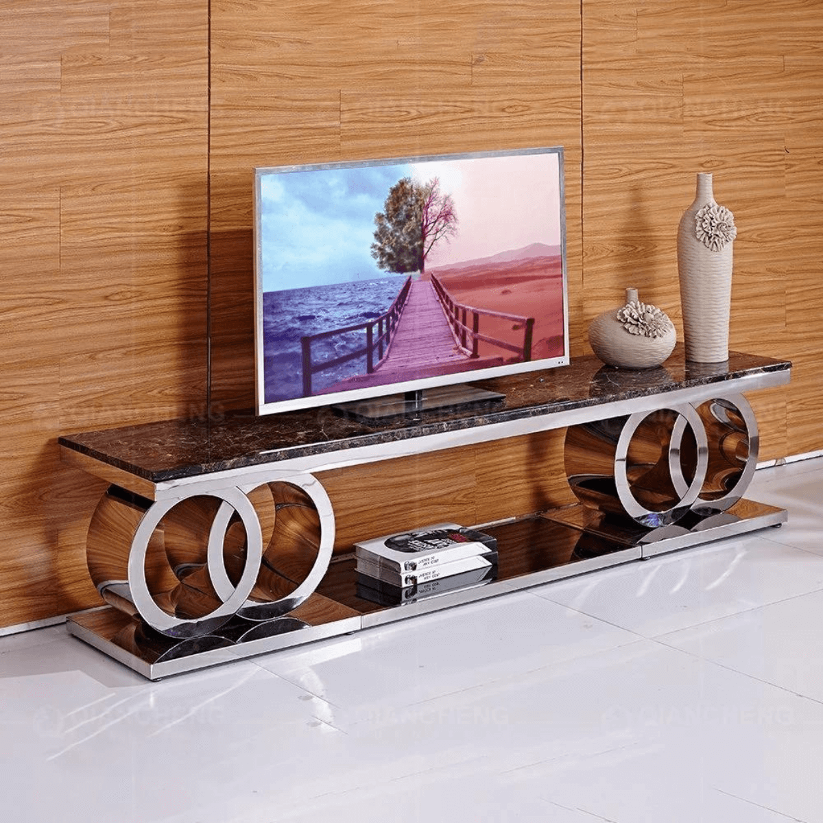 Hope Ring Based Gold TV Stand -6