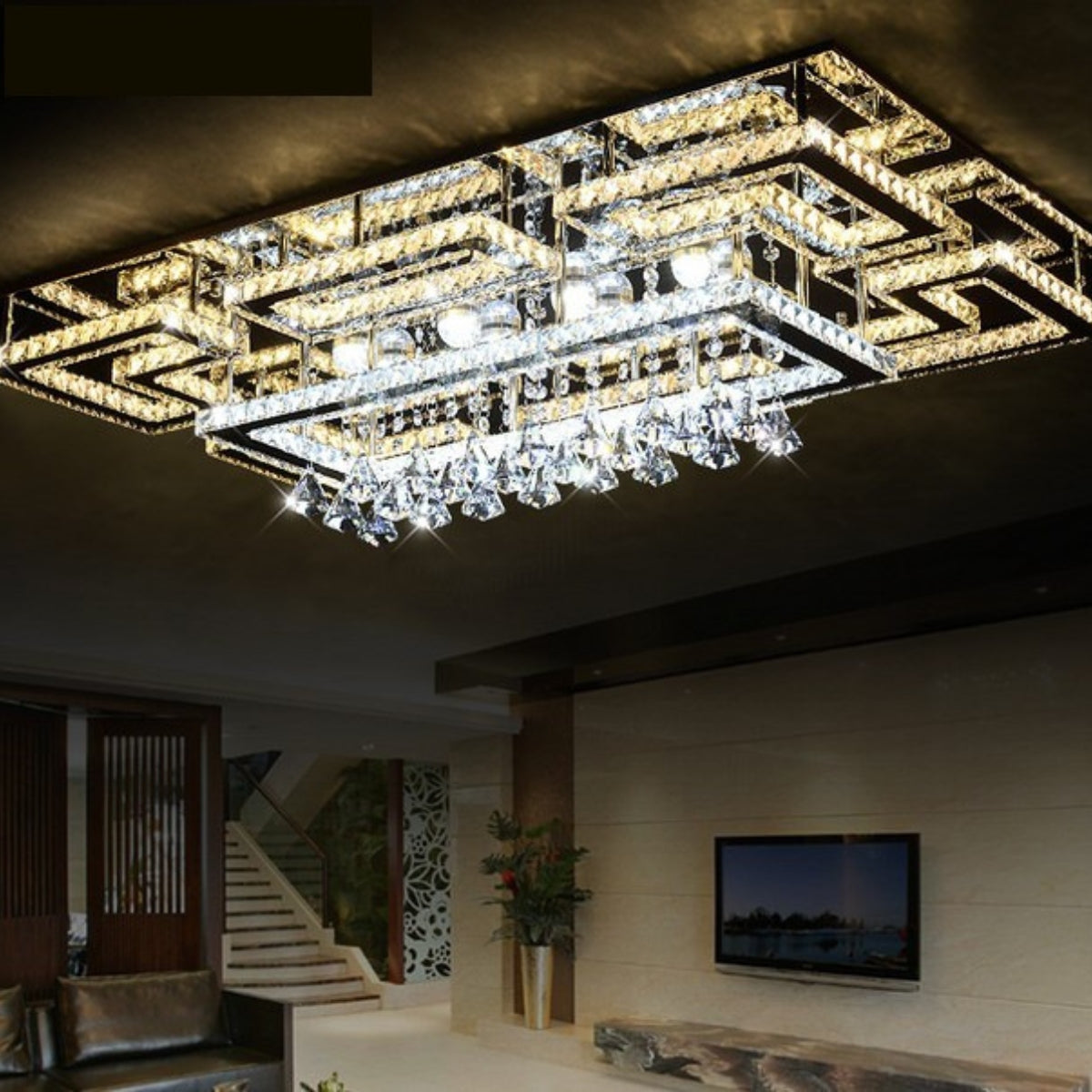 Side view of Imperial chandelier in elegant Australian interior with luxurious classic design