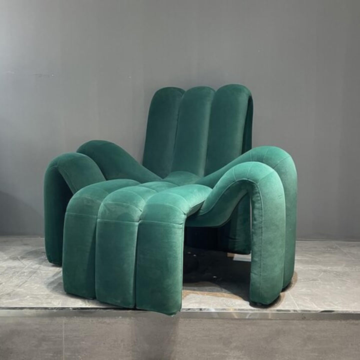 Front view of Italian designer armchair showcasing elegant style and premium craftsmanship
