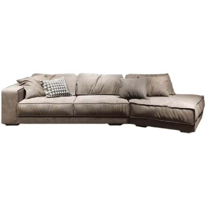 Front view of Italian gray fabric sofa in Australia – stylish modern seating with soft fabric upholstery