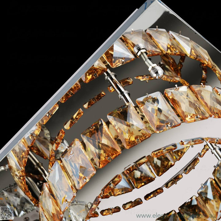 Jennifer flush mount light in elegant interior, showcasing a sleek crystal fixture for modern spaces