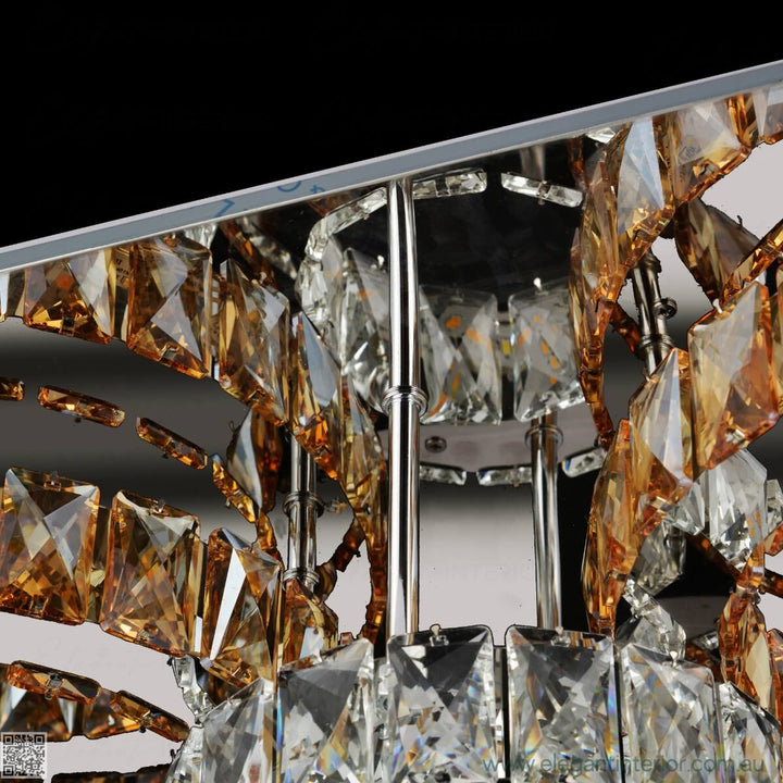  Side view of Jennifer flush mount light – elegant crystal ceiling fixture for luxury interiors