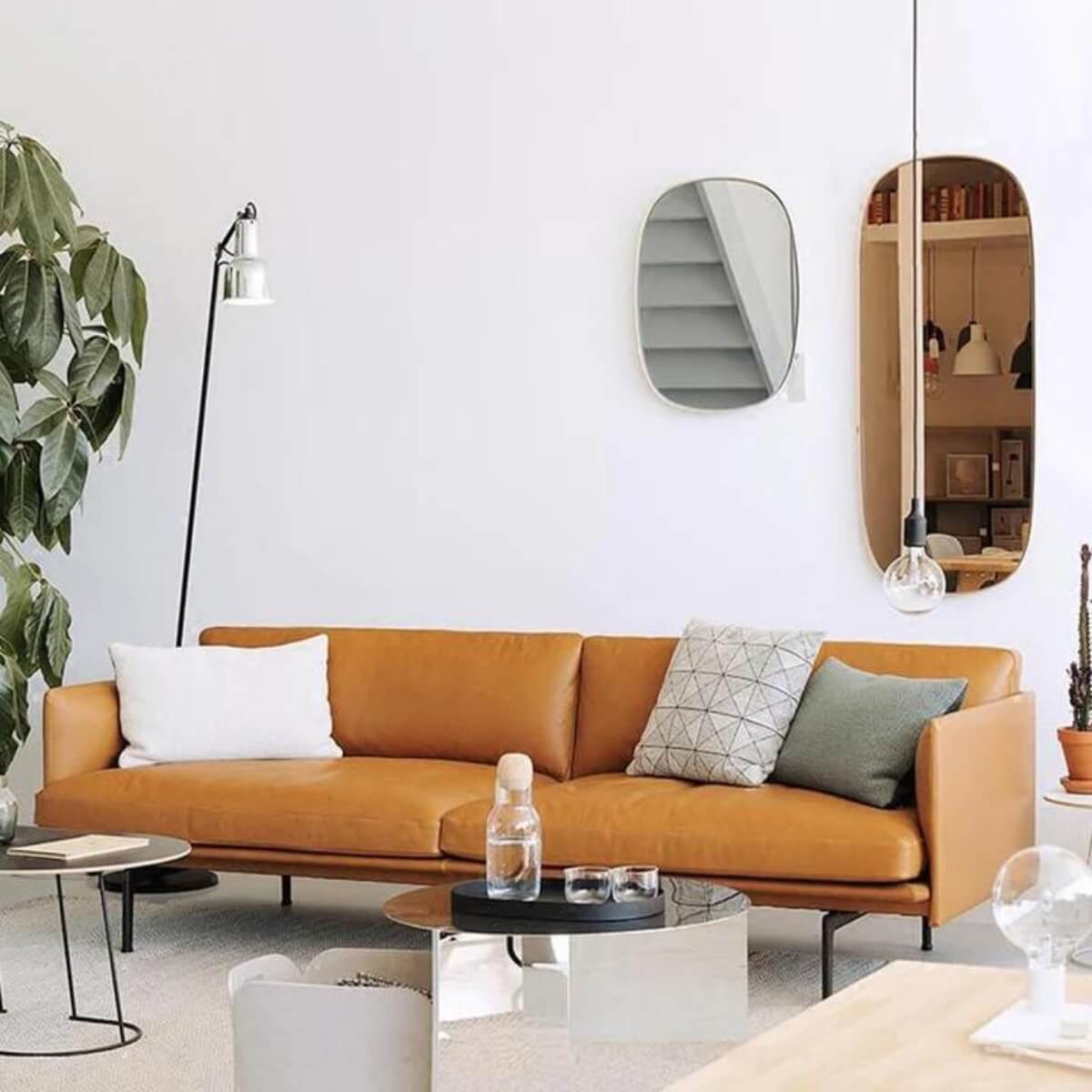 Front view of premium leather sofa set – luxurious modern seating with elegant design and high-quality finish