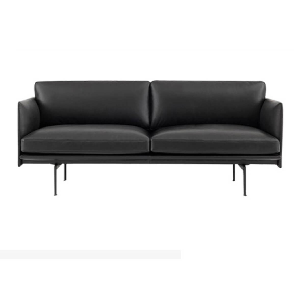 Front view of premium leather sofa set – luxurious modern seating with elegant design and high-quality finish