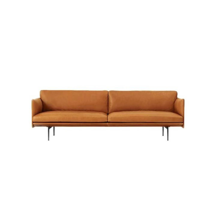 Front view of premium leather sofa set – modern luxury seating with sleek design and high-end finish