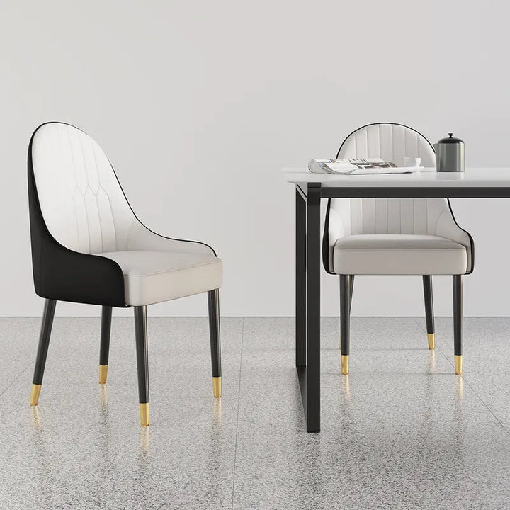 Side view of luxury leather dining chair – elegant high-end interior furniture in Australia