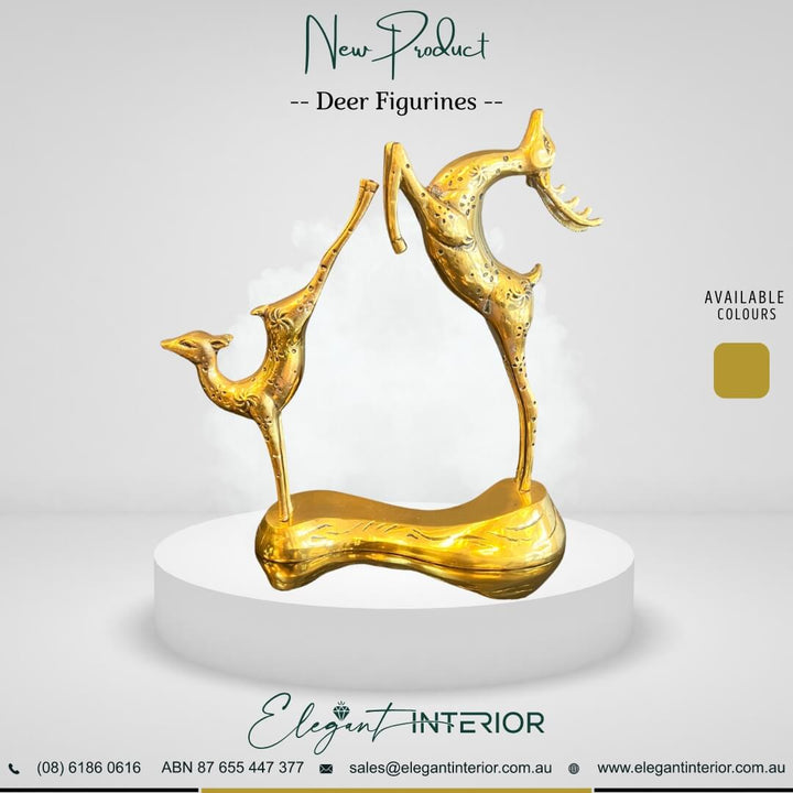Premium brass deer figurine – elegant decorative piece with intricate detailing and polished metallic finish